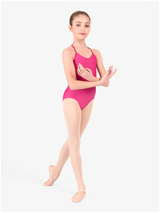 A Girl in a Pink Color Body Suit Posing a Dance Pose
