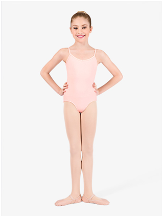 A Girl in a Light Pink Color Body Suit Posing a Dance Pose