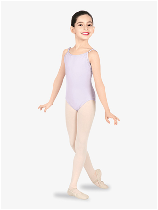 A Girl in a Lavender Color Body Suit Posing a Dance Pose